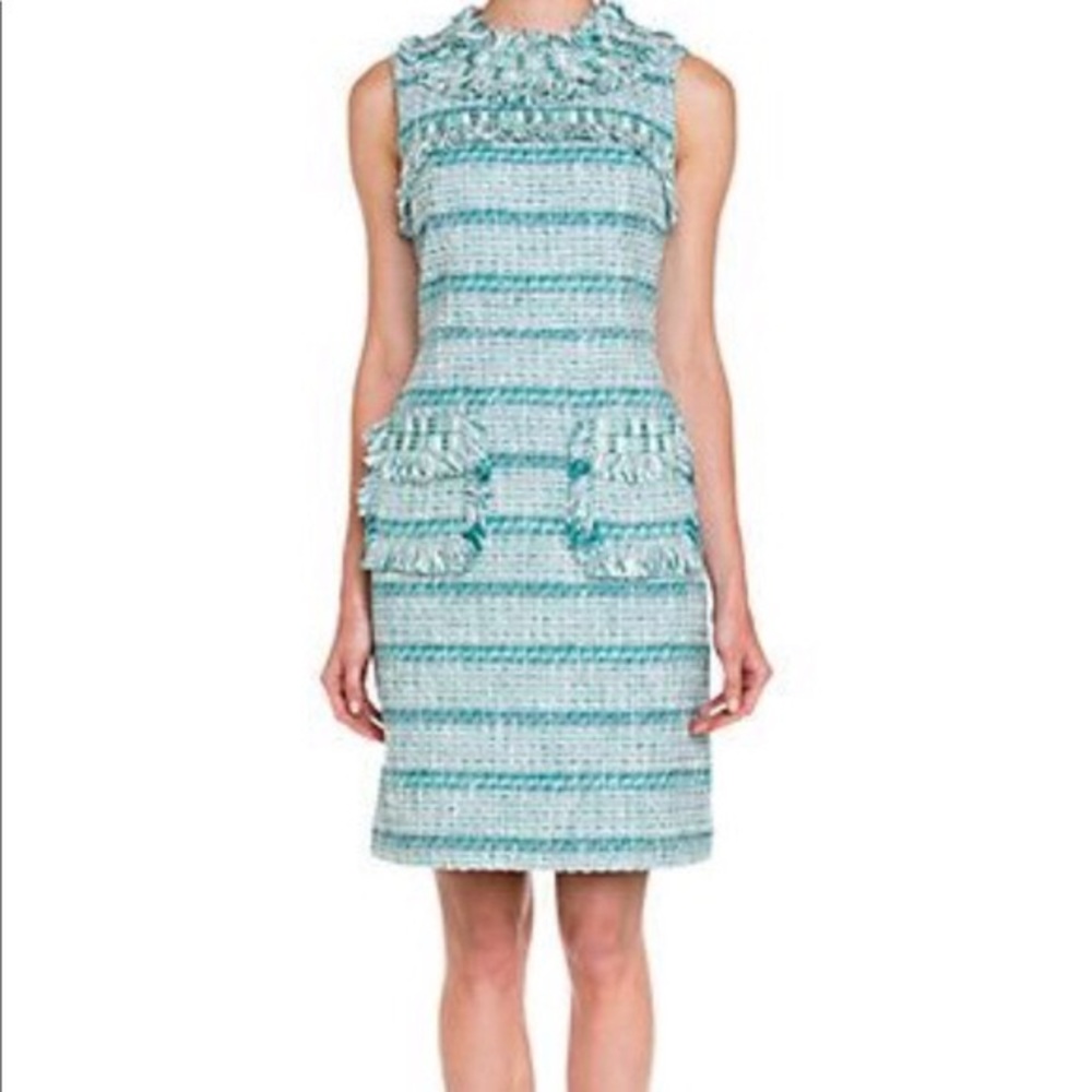 🚫SOLD🚫🥳HP🥳Tory Burch Tweed Sleeveless Dress - Picture 4 of 5